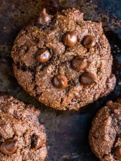 Keto Double Chocolate Chip Cookies - grain-free, sugar-free, low-carb cookie recipe