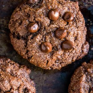 Keto Double Chocolate Chip Cookies - grain-free, sugar-free, low-carb cookie recipe