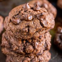 Keto Double Chocolate Sugar-Free Chocolate Chunk Cookies - sugar-free chocolate cookies made with almond flour