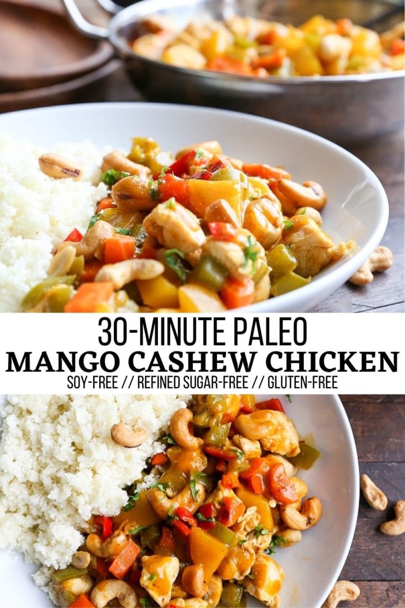 30-Minute Mango Cashew Chicken - paleo, gluten-free, soy-free, refined sugar-free and healthy.