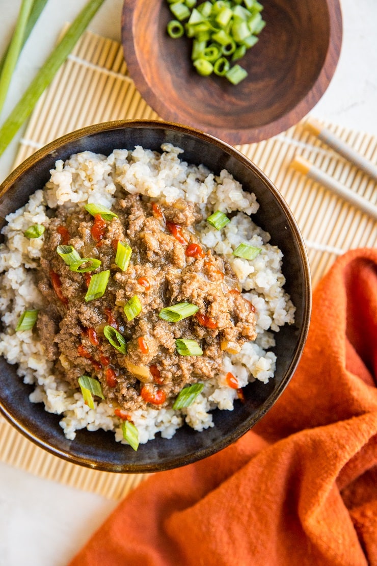Mongolian Ground Beef - soy-free, gluten-free, refined sugar-free and delicious