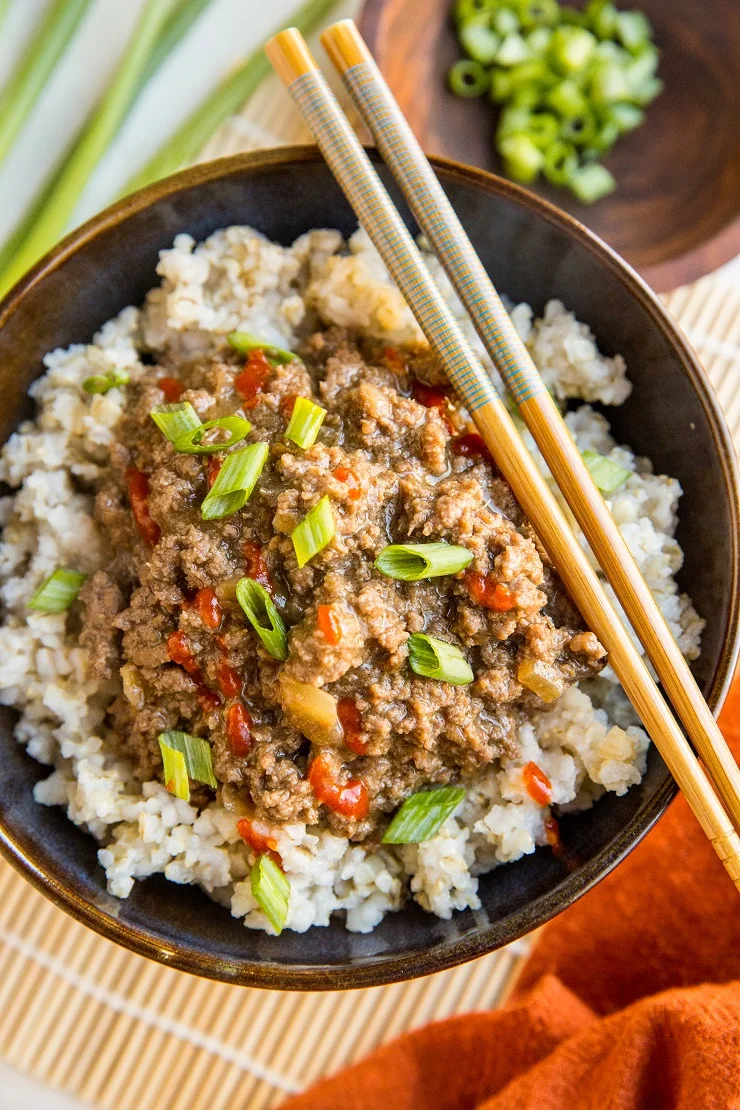 20-Minute Paleo Mongolian Ground Beef - soy-free, refined sugar-free, gluten-free, and loaded with flavor