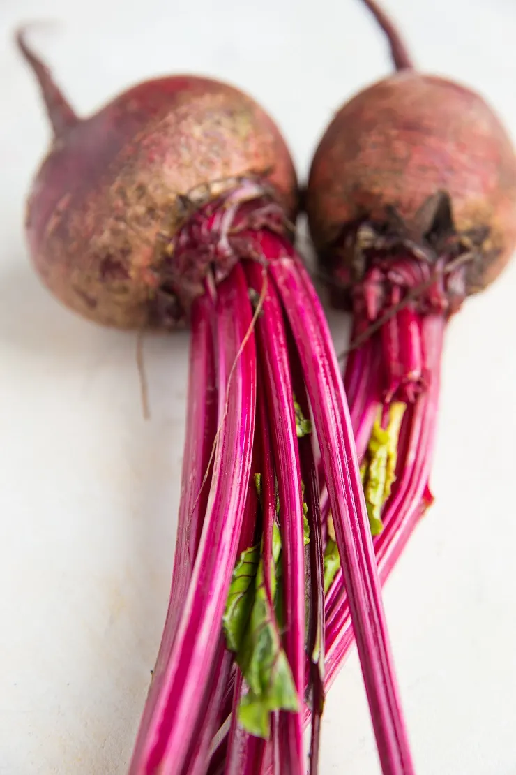 Red Beets with greens attached