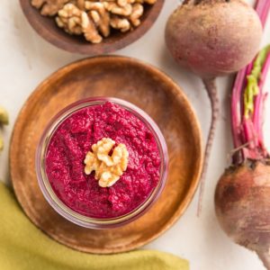 Roasted Beet Pesto with Walnuts - a nutritious pesto sauce recipe loaded with antioxidants