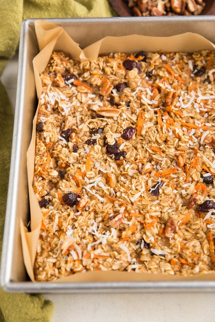 Gluten-Free Vegan Carrot Cake Baked Oatmeal - the most delicious way to enjoy your morning oats!