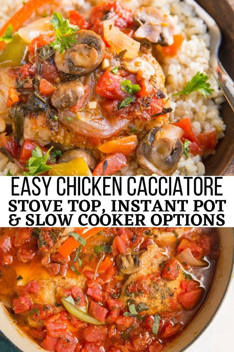 Pinterest photo collage for chicken cacciatore