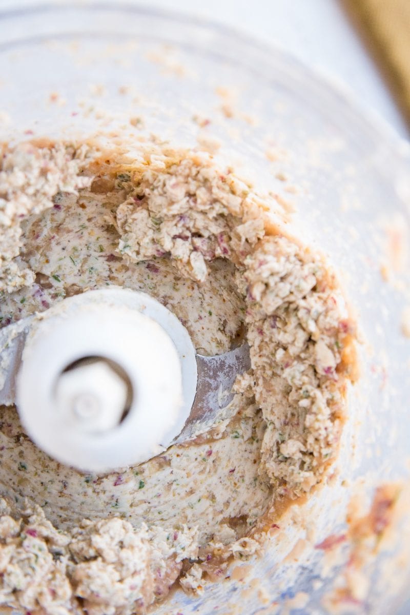 Compound butter in a food processor