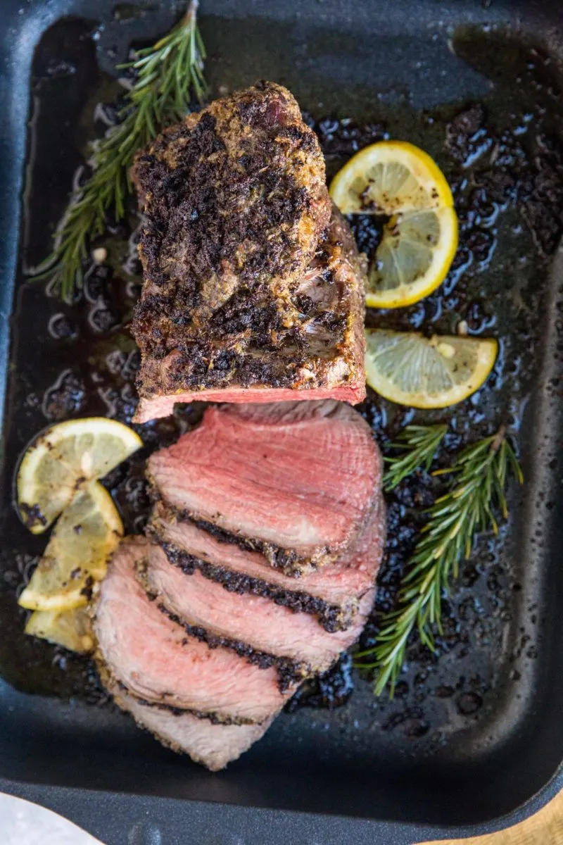 Garlic Herb Roast Beef - oven roasted beef roast with garlic herb compound butter.
