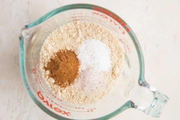 Dry ingredients in a measuring cup.