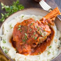 Instant Pot Lamb Shanks - an easy method for braising lamb shanks in a delicious tomato based sauce.