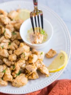 Lemon Garlic Chicken Bites - an easy high-protein appetizer or main dish! Serve it up with sides for a complete meal.