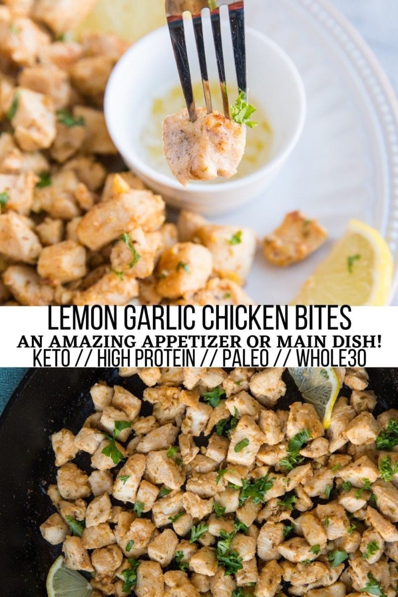 Lemon Garlic Chicken Bites are a quick and easy appetizer or fun go-to main dish. 