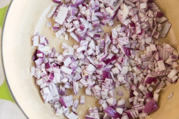 Sauté the onion in a large pot