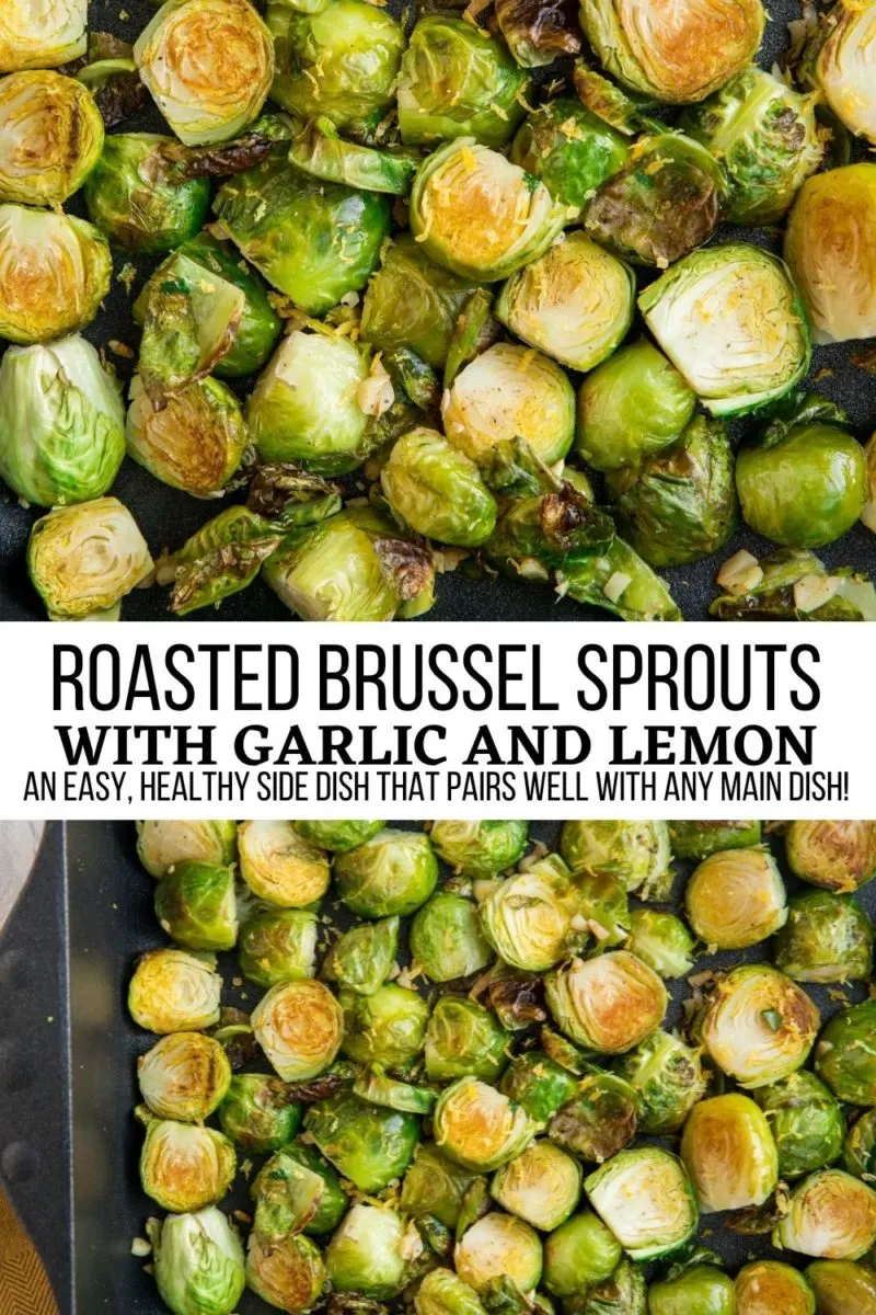 Collage for pinterest for roasted brussel sprouts