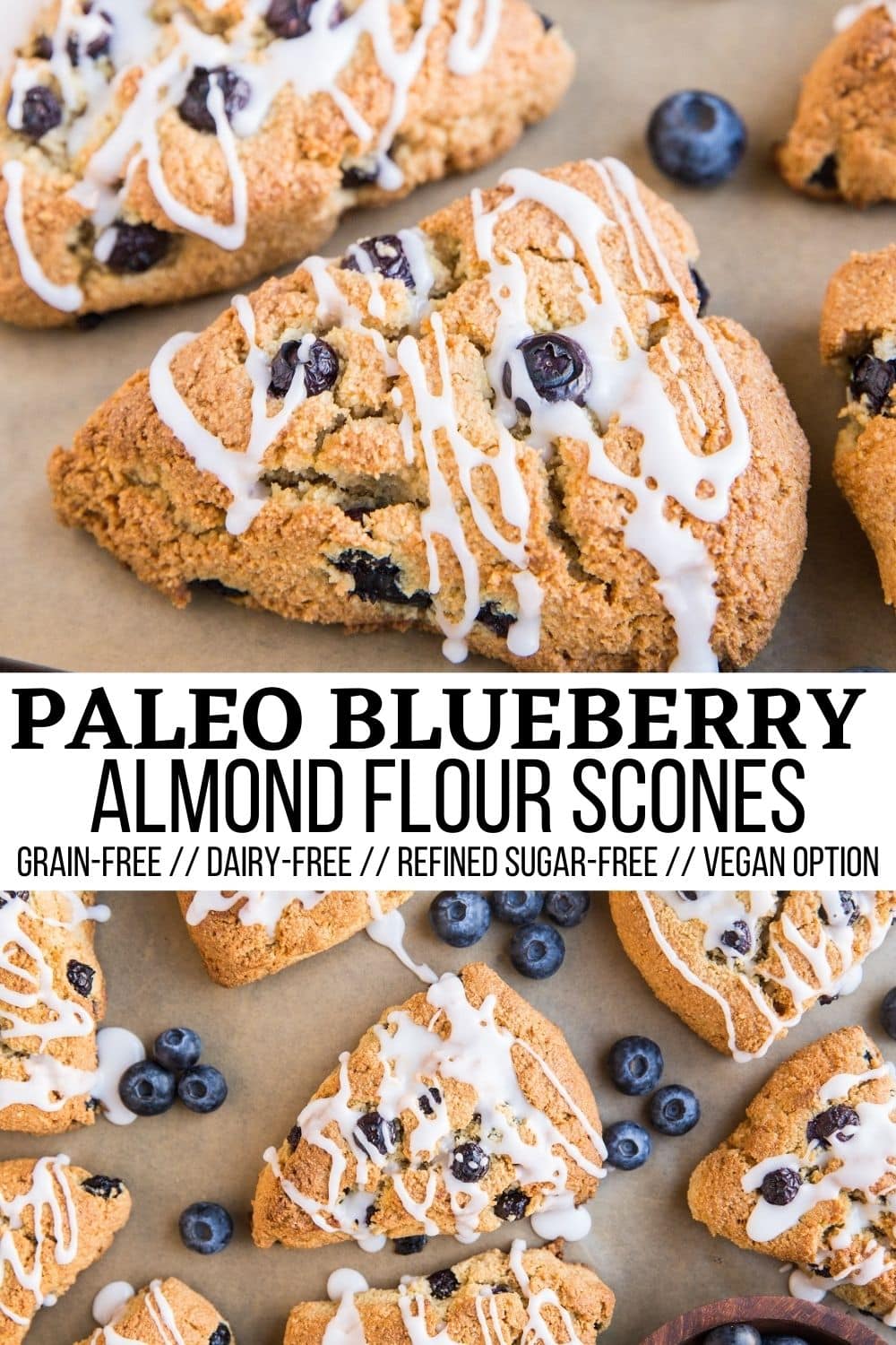 Paleo almond flour scones collage for pinterest