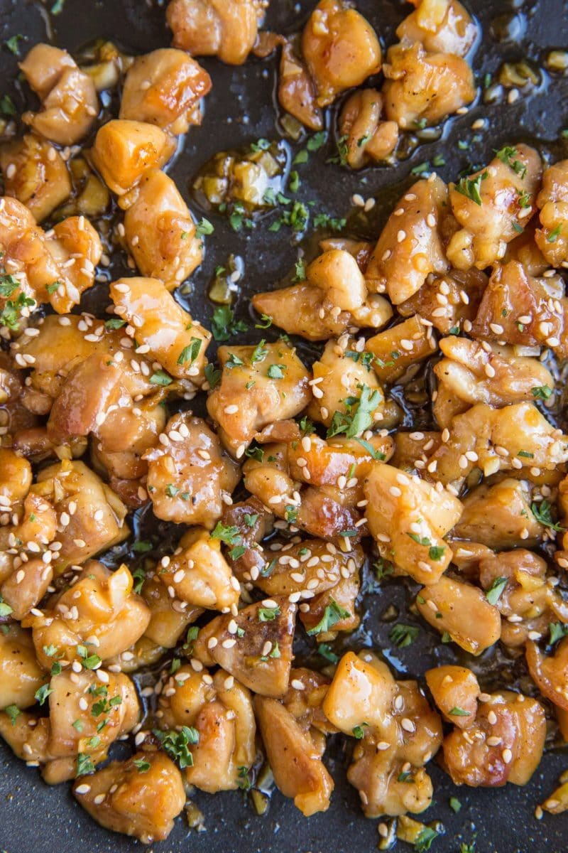 Honey Garlic Chicken in a large skillet