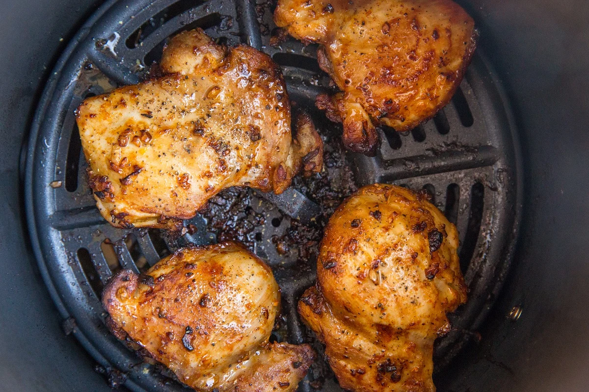 Chicken thighs in an air fryer fully cooked