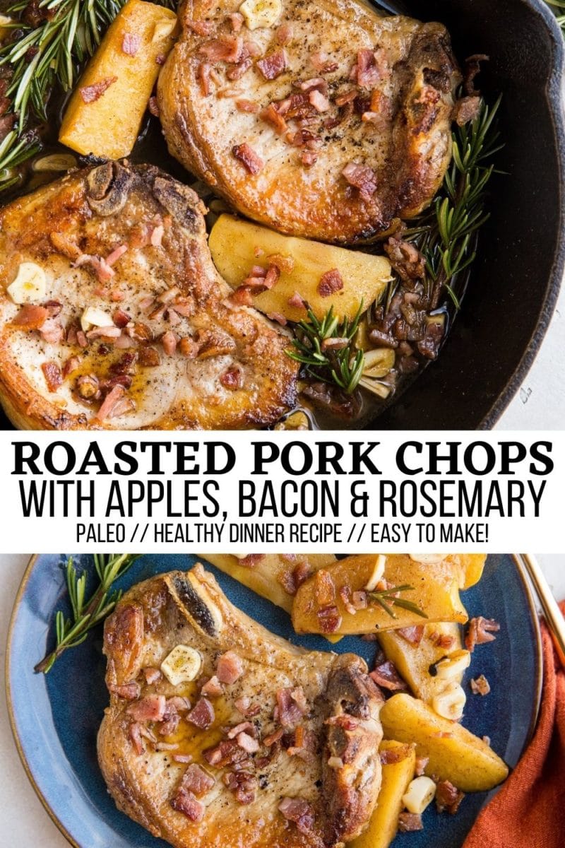 Oven-roasted pork chops collage