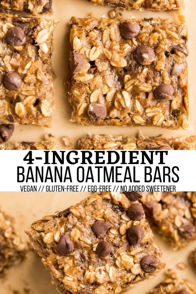 Vegan oatmeal bars collage