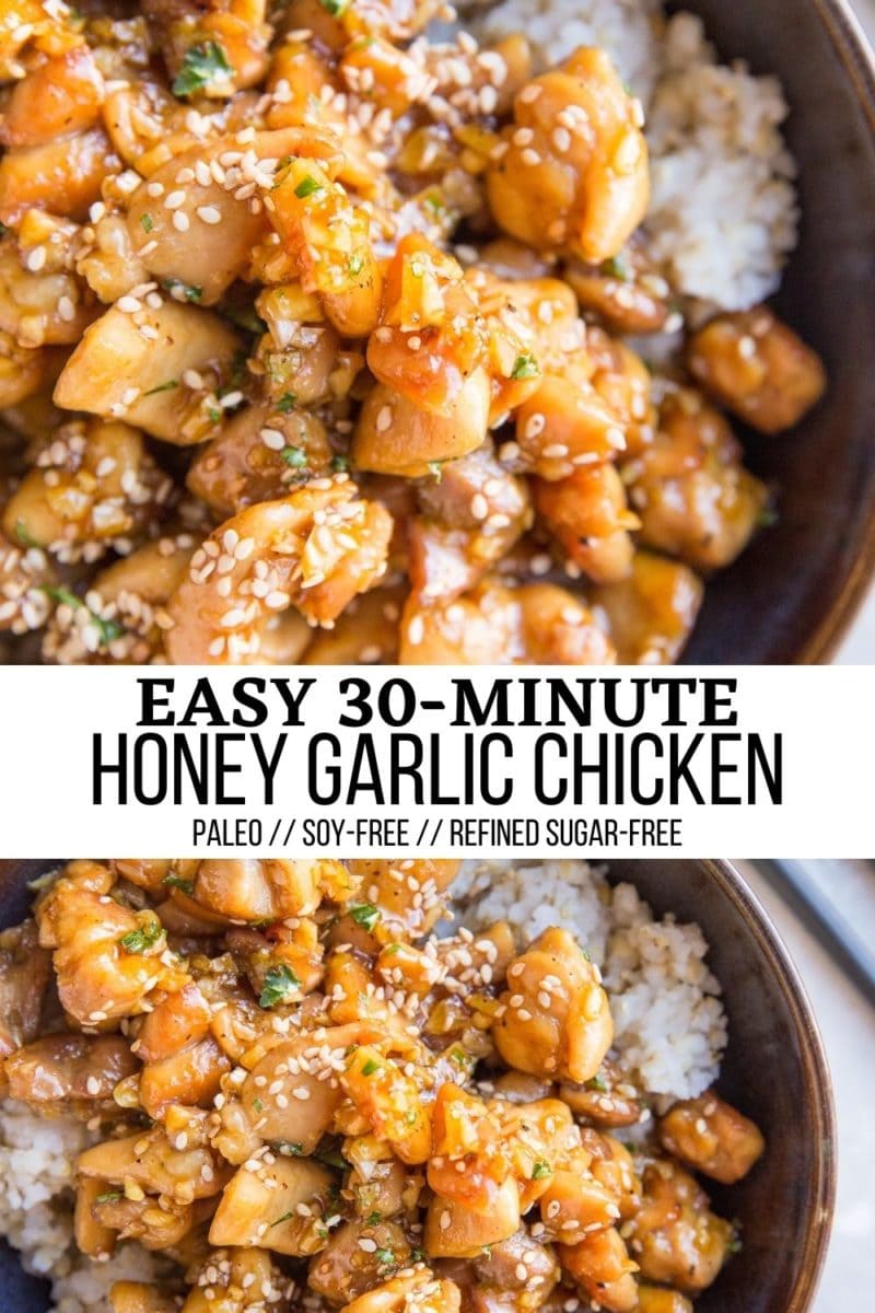 Honey garlic chicken collage for pinterest