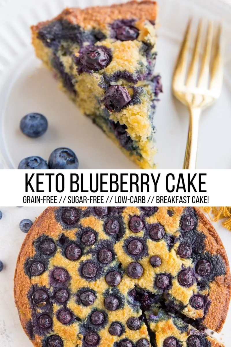 Keto Blueberry Breakfast Cake collage