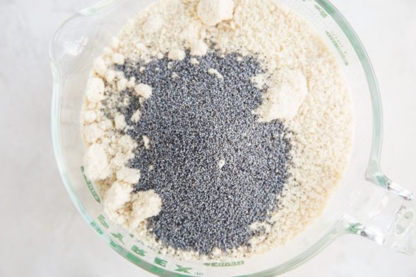 Dry ingredients for scones in a mixing bowl