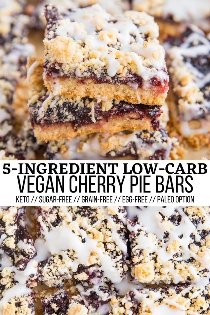 collage for keto cherry pie bars