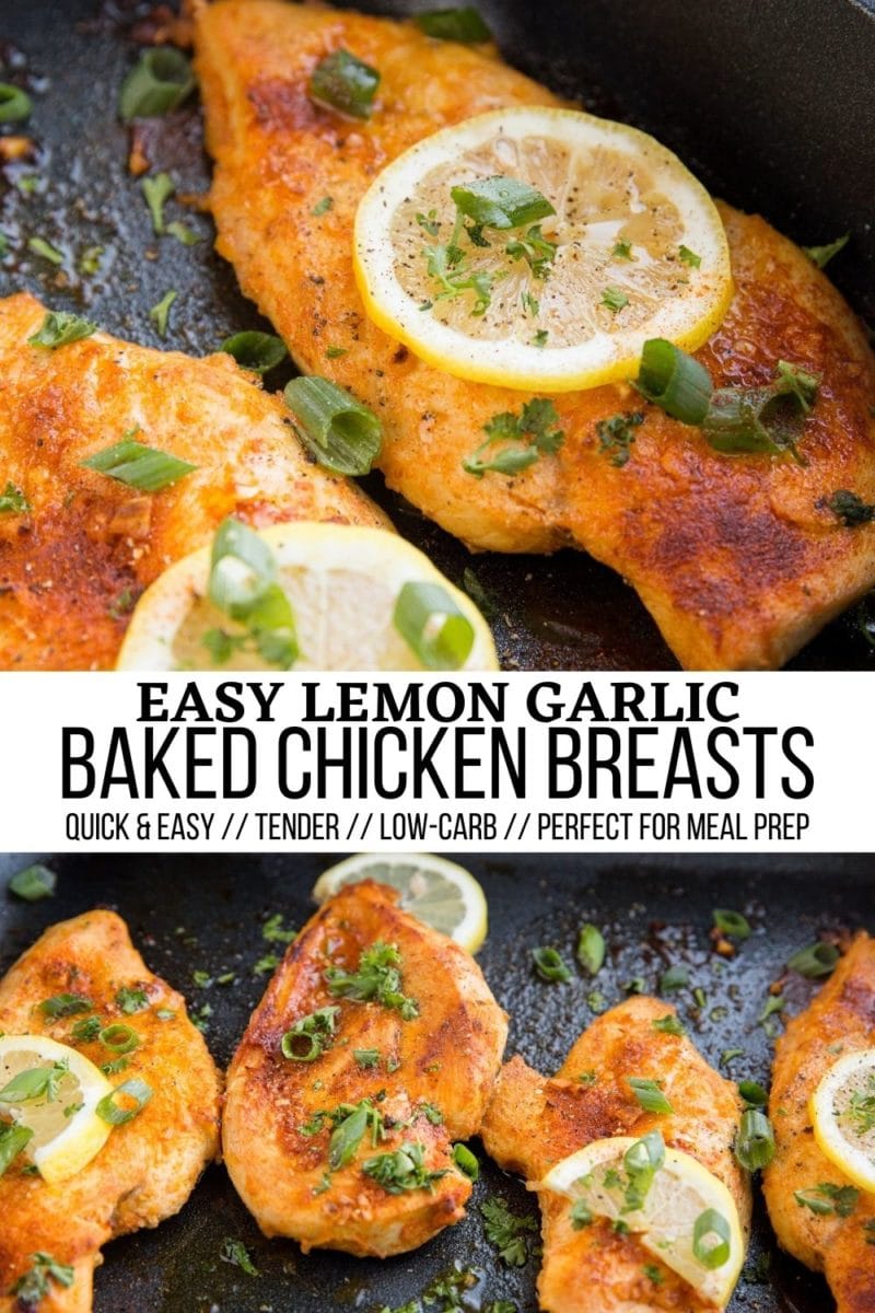 Lemon Garlic Baked Chicken Breasts collage