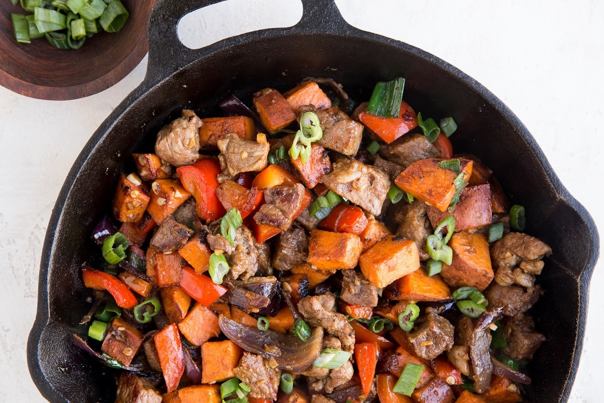 Steak and Sweet Potato Skillet - The Forked Spoon