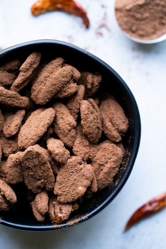 Cocoa Chili Candied Pecans