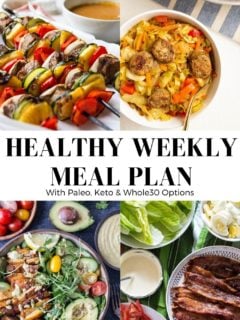 Healthy meal plan collage