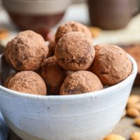 bowl of chocolate energy bites