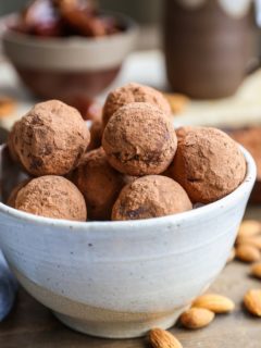 bowl of chocolate energy bites