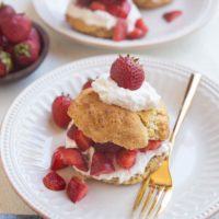 Two plates of strawberry shortcake