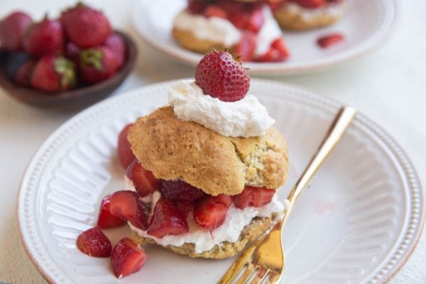 horizontal photo of strawberry shortcake