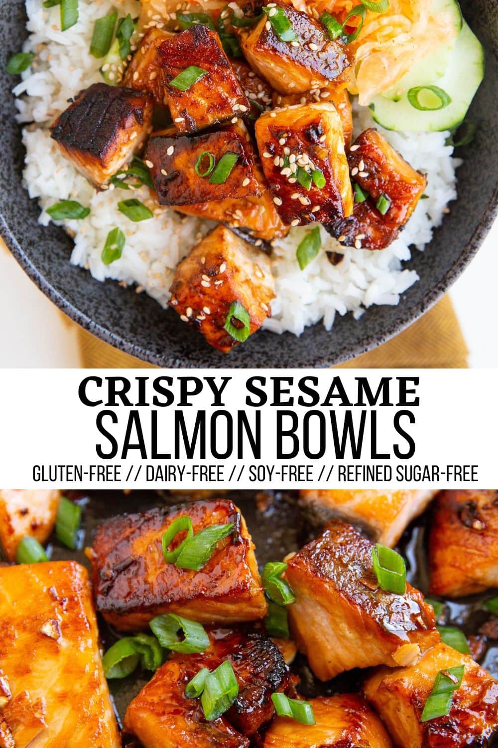 collage for crispy sesame salmon