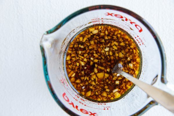 Bulgogi sauce in a measuring cup