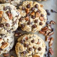 baking sheet with cowboy cookies