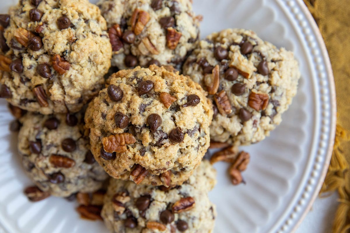 plate with cowboy cookies on top