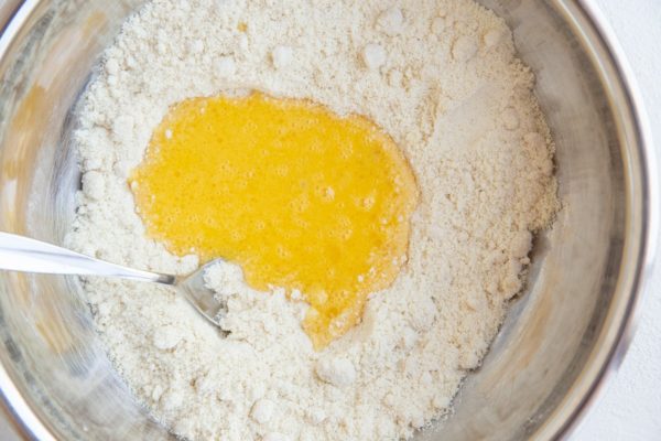 Almond flour in the egg mixture