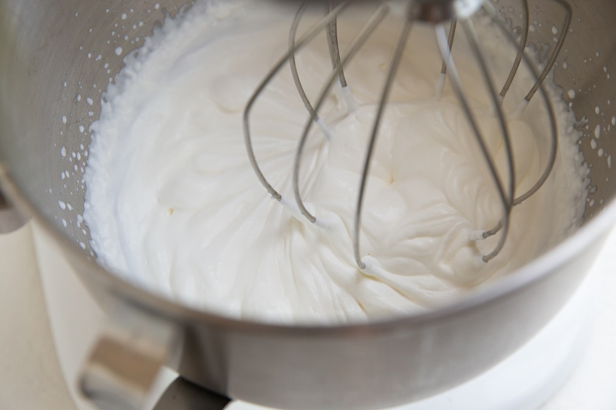 whipped cream in a stand mixer