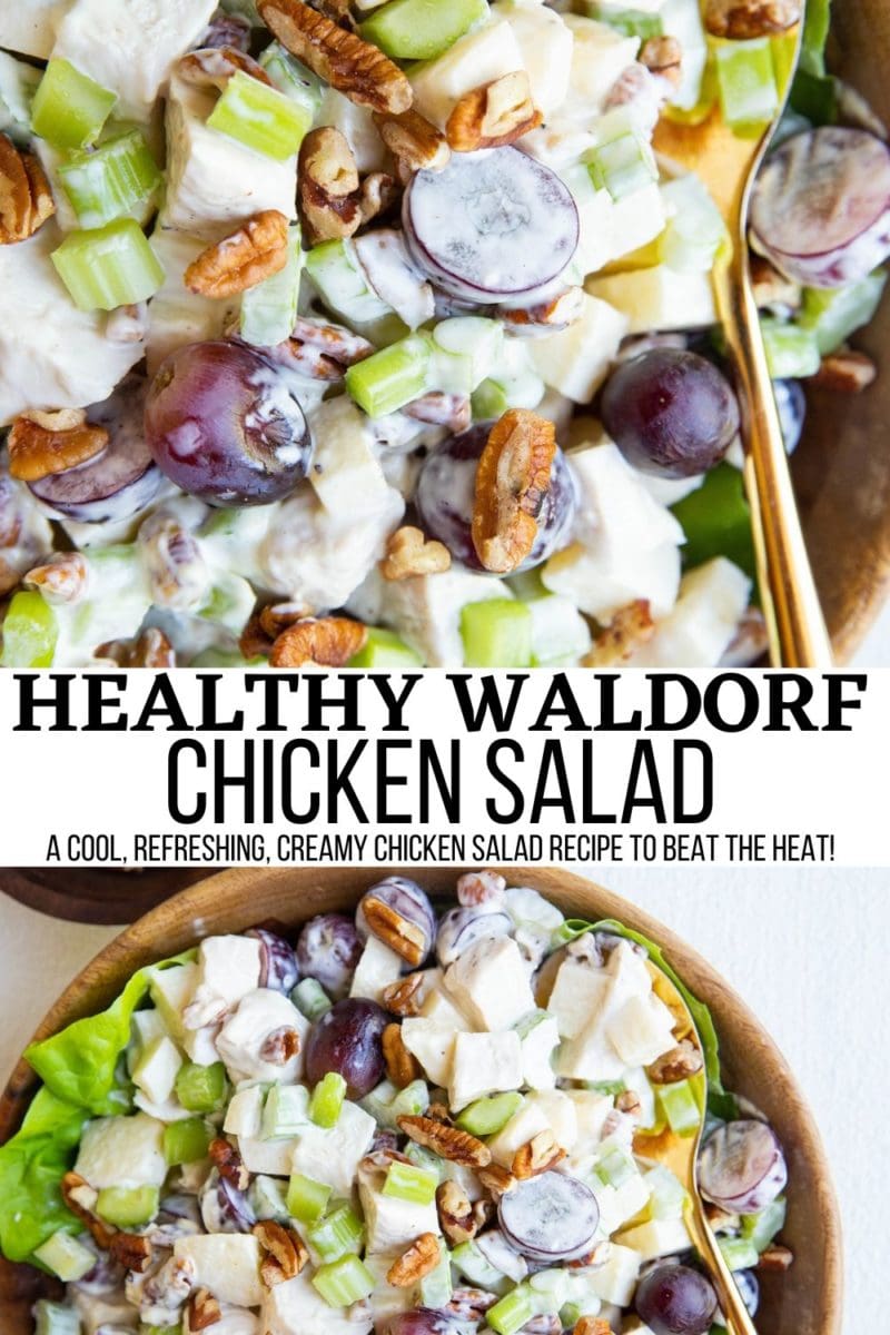 collage for Waldorf chicken salad
