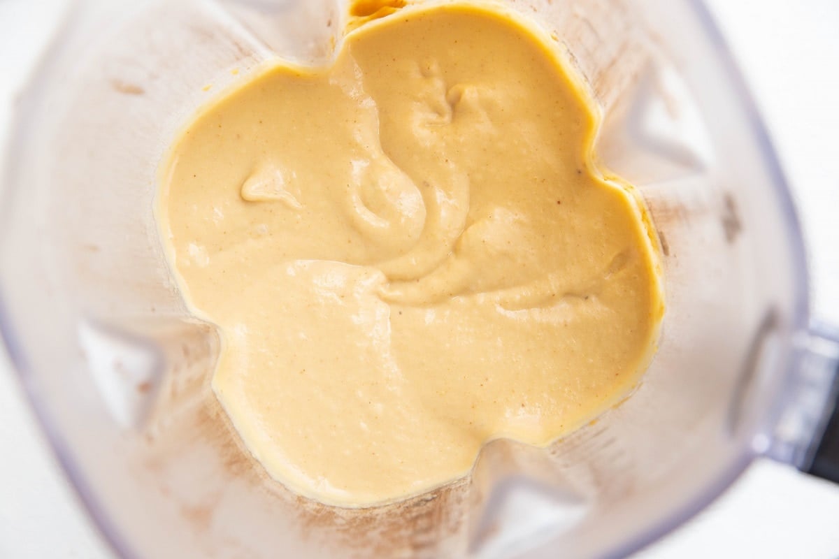 Creamy ice cream base in a blender