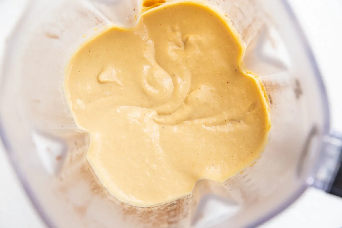 Creamy ice cream base in a blender