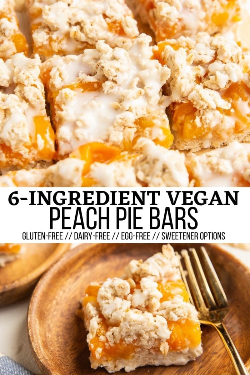 collage for peach pie bars