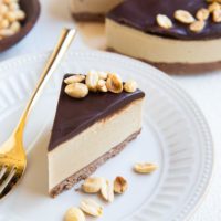 Slice of peanut butter pie on a plate