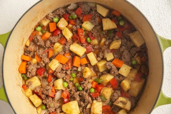 Finished picadillo in a pot