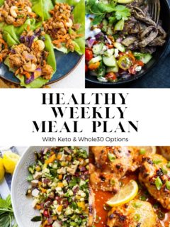 healthy weekly meal plan collage