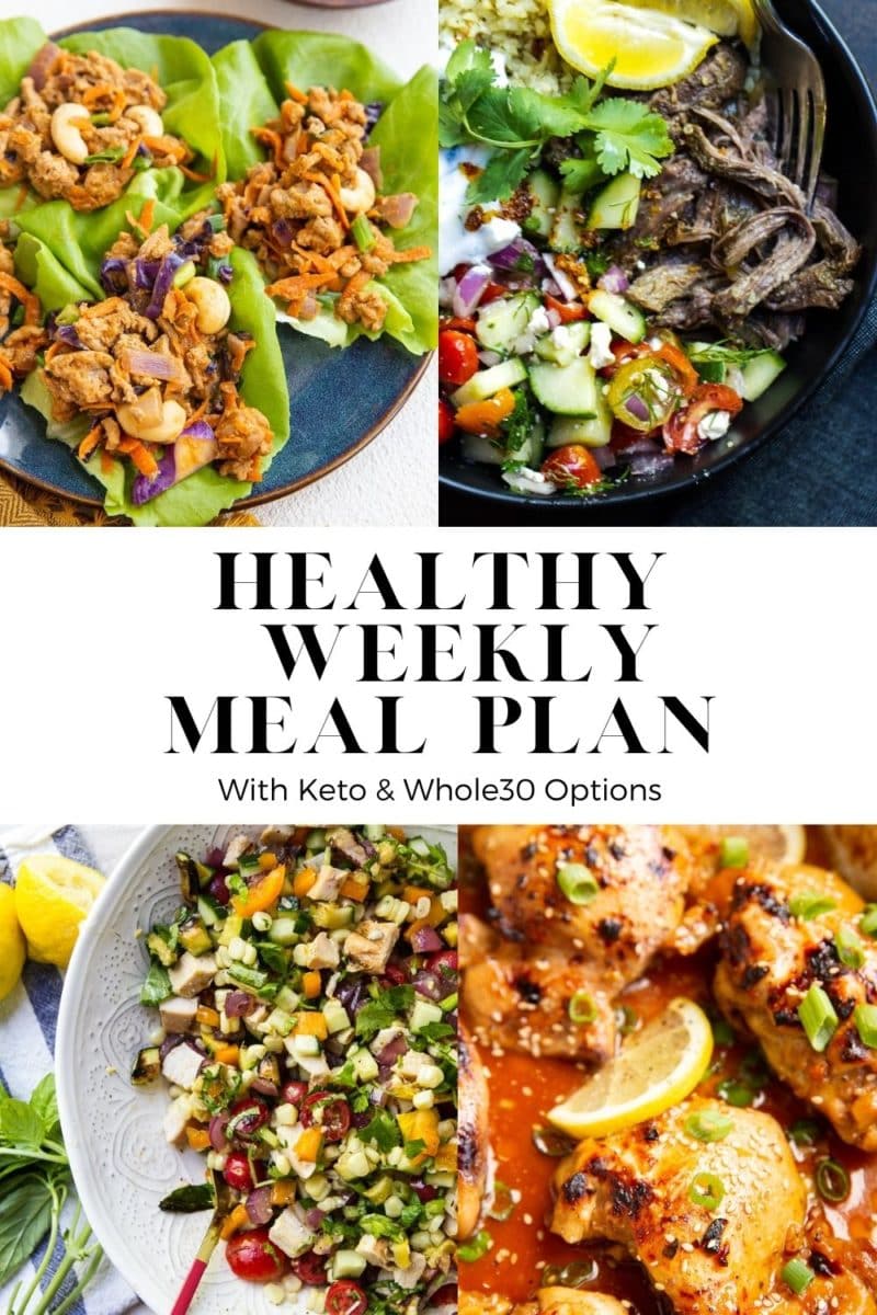 healthy weekly meal plan collage