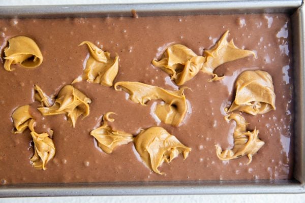 Ice cream base in a loaf pan, ready to go into the freezer.